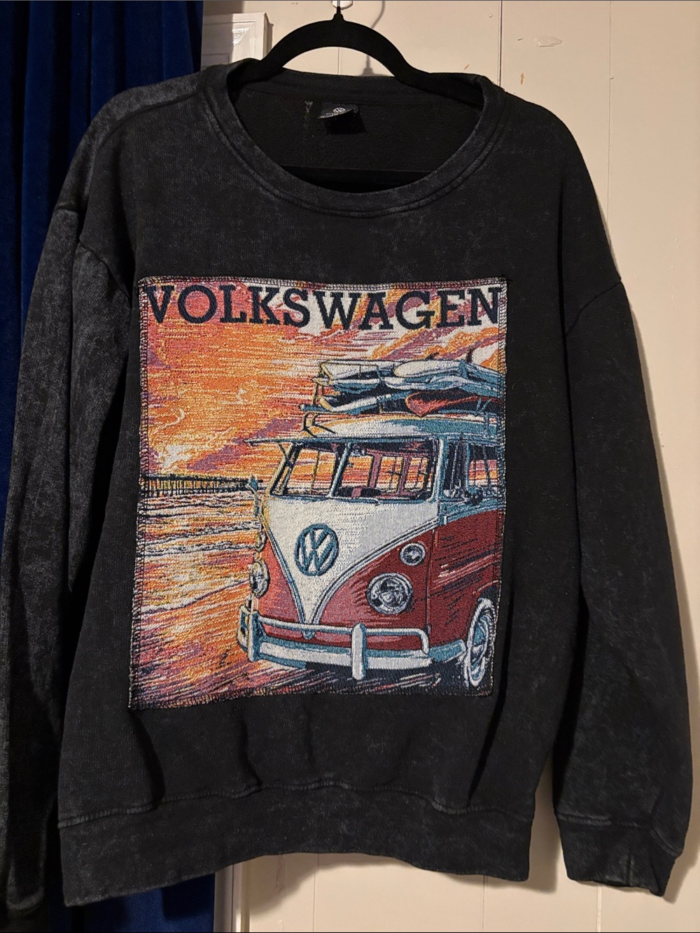 Black Graphic Sweatshirt - Classic Camper Van Design